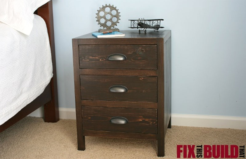 DIY Three Drawer Night Stand by Fix This Build That