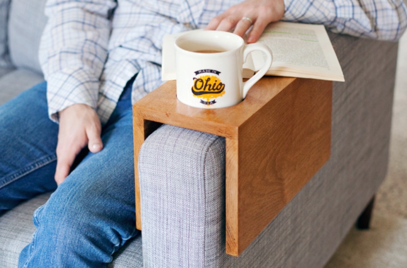DIY Wooden Sofa Sleeve with Cup Holder
