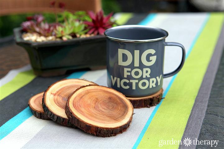 DIY branch coasters