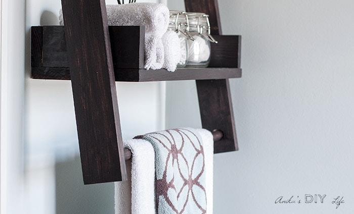 DIY sloating ladder shelf