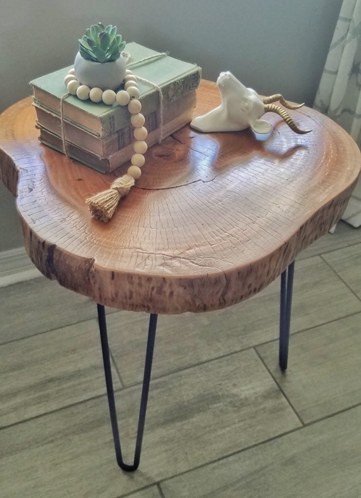 DIY wood slice table