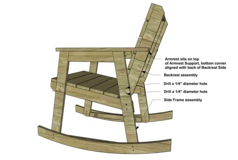 DIY wooden rocking chair