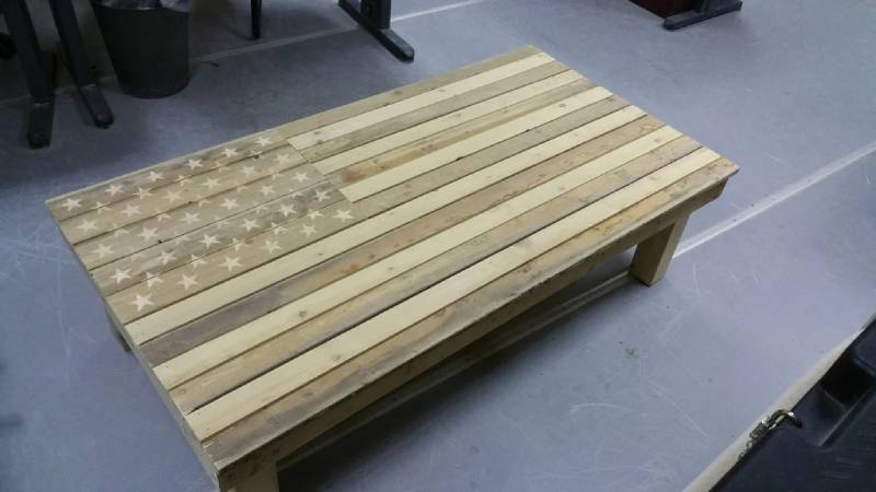 DIY American Flag Coffee Table