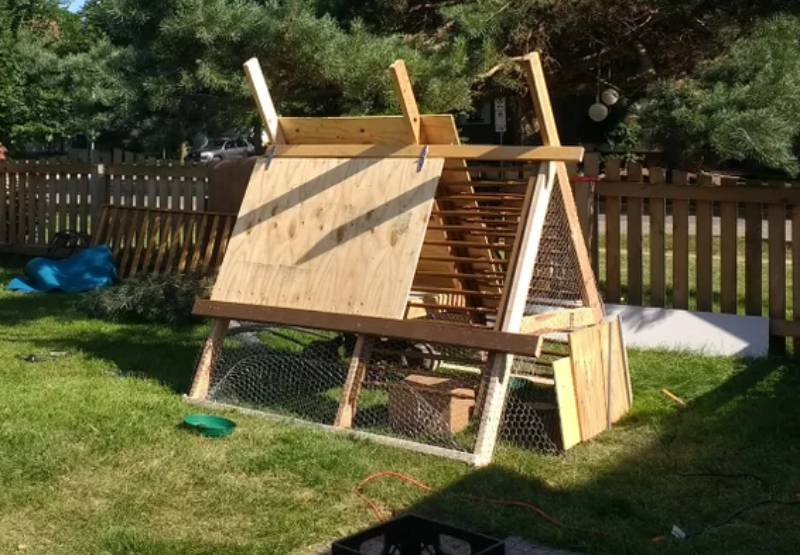 DIY a-frame chicken coop