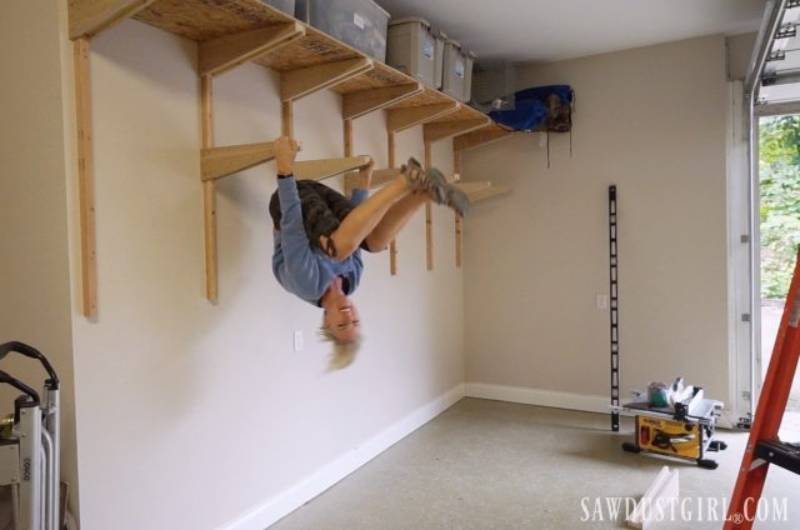 DIY building garage shelves