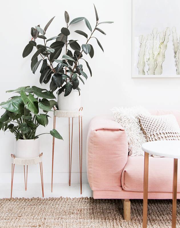 DIY copper plant stands