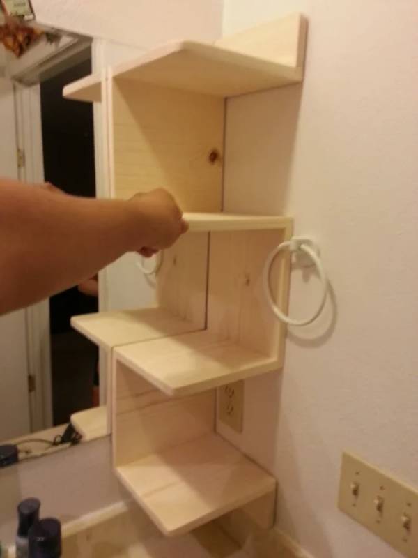 DIY corner shelf for you bathroom