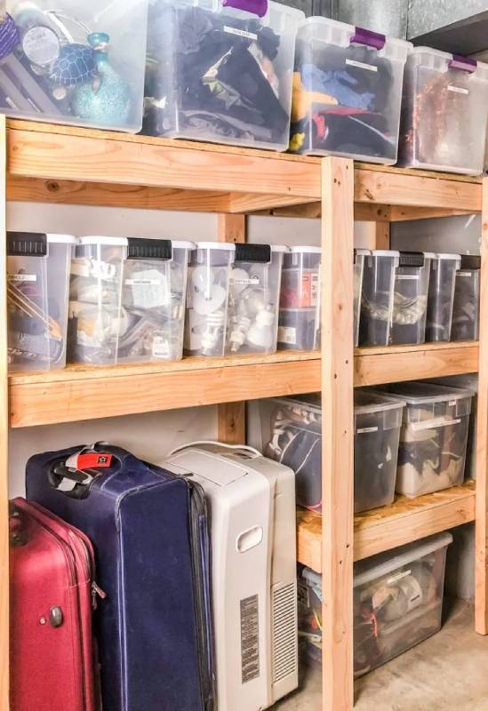 DIY garage shelves