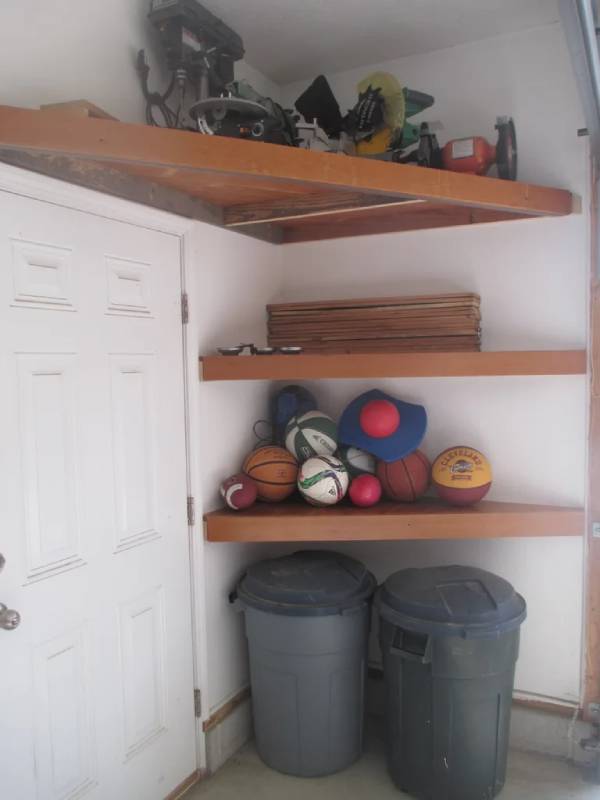 DIY gym bleachers to garage shelves