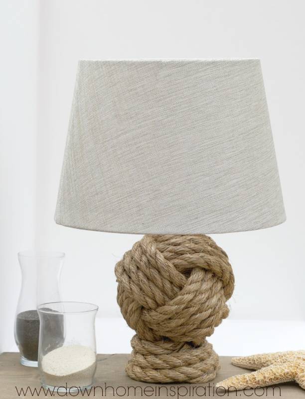 DIY pottery barn knockoff rope knot lamp