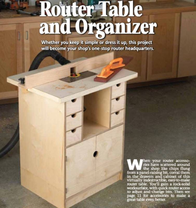 DIY router tale and organizer