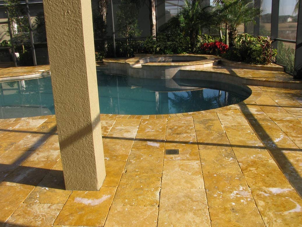 DOMINATOR Stone+ Low Gloss Stone Sealer applied on poolside