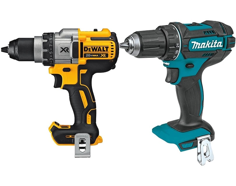 DeWalt DCD991B 20-volt Cordless Drill vs Makita XFD10Z 18-volt Cordless Drill