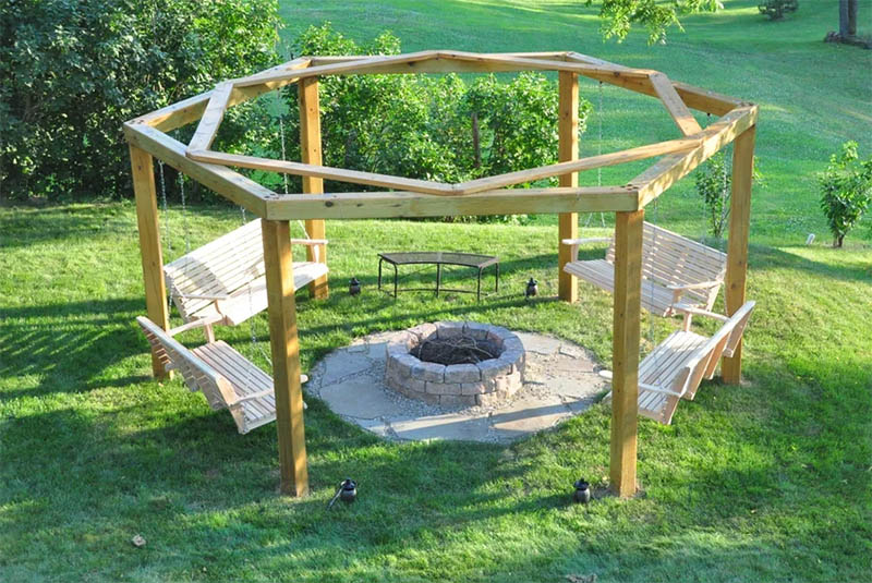 Deluxe Swing Fire Pit DIY from Instructables