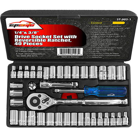 EPAuto 40 Pieces Socket Set