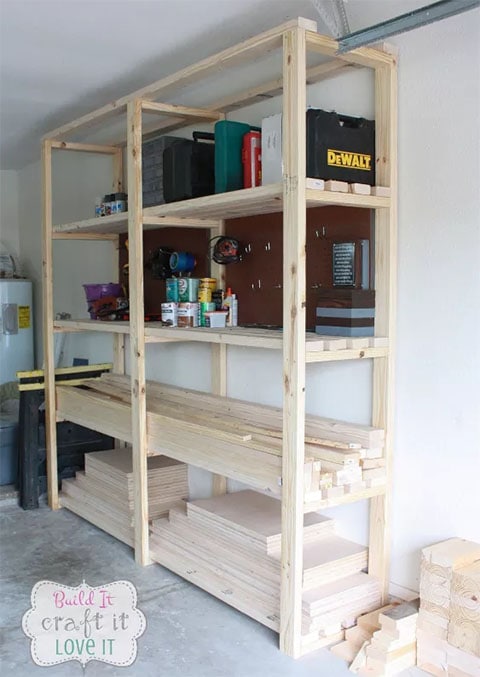 Easy DIY Garage Shelving from Home Talk