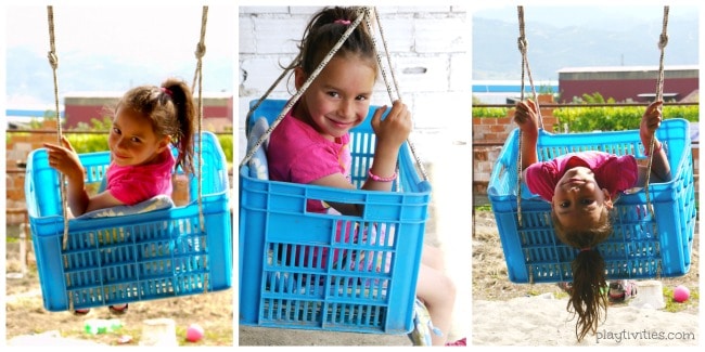 Easy DIY Plastic Crate Swing from Playtivities