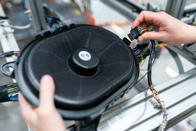 Engineer installing