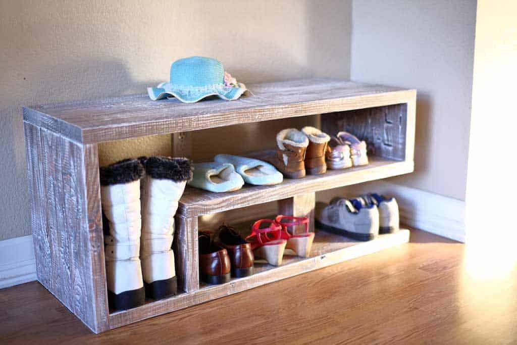 Entryway Shoe Rack Bench by The DIY Plan
