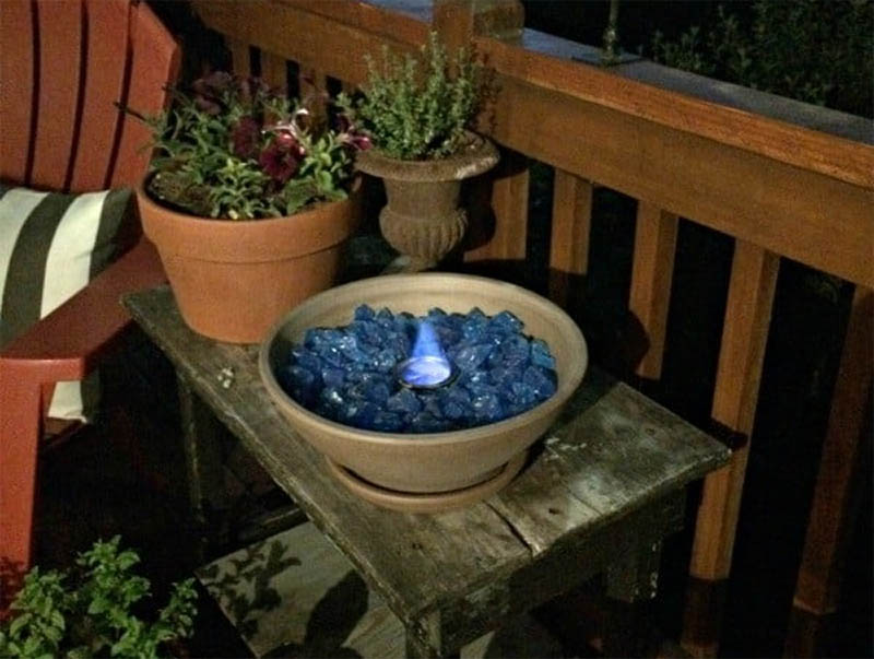 Fire Glass Tabletop DIY Fire Pit from Today’s Creative Life