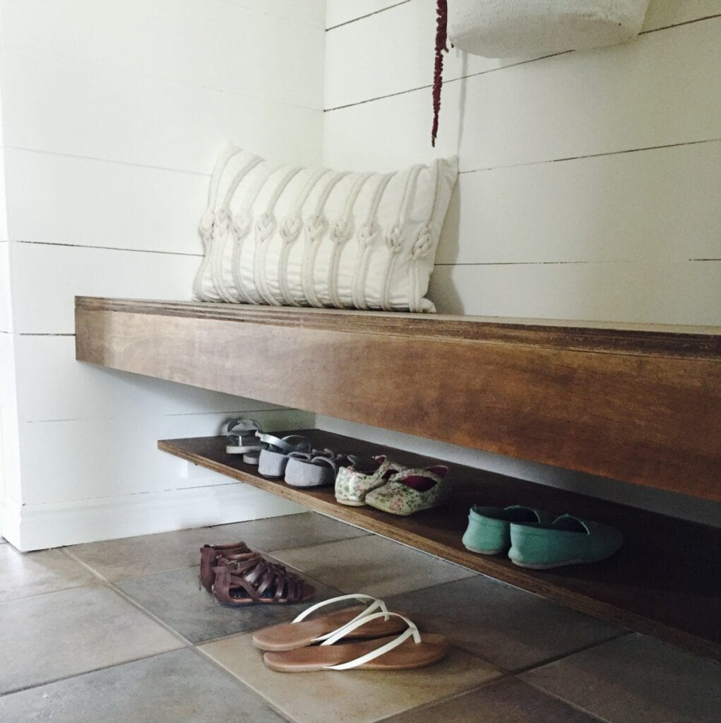 Floating Bench and Shoe Shelf by The Schmidt Home