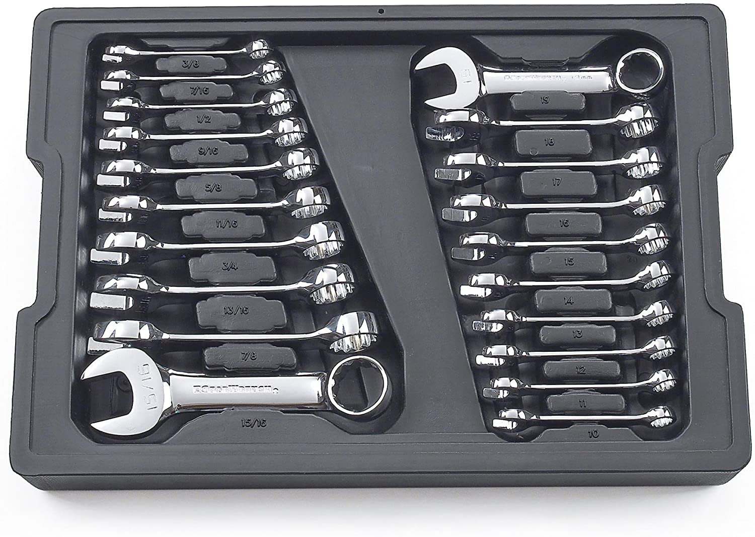 GEARWRENCH 20 Pc. 12 Point Stubby Combination SAE:Metric Wrench Set