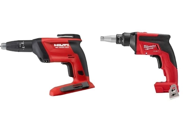 Hilti SD 5000-A22 CPC Drywall Screwdriver vs Milwaukee 2866-22 M18 FUEL Drywall Screw Gun