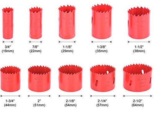 hole saw sizes