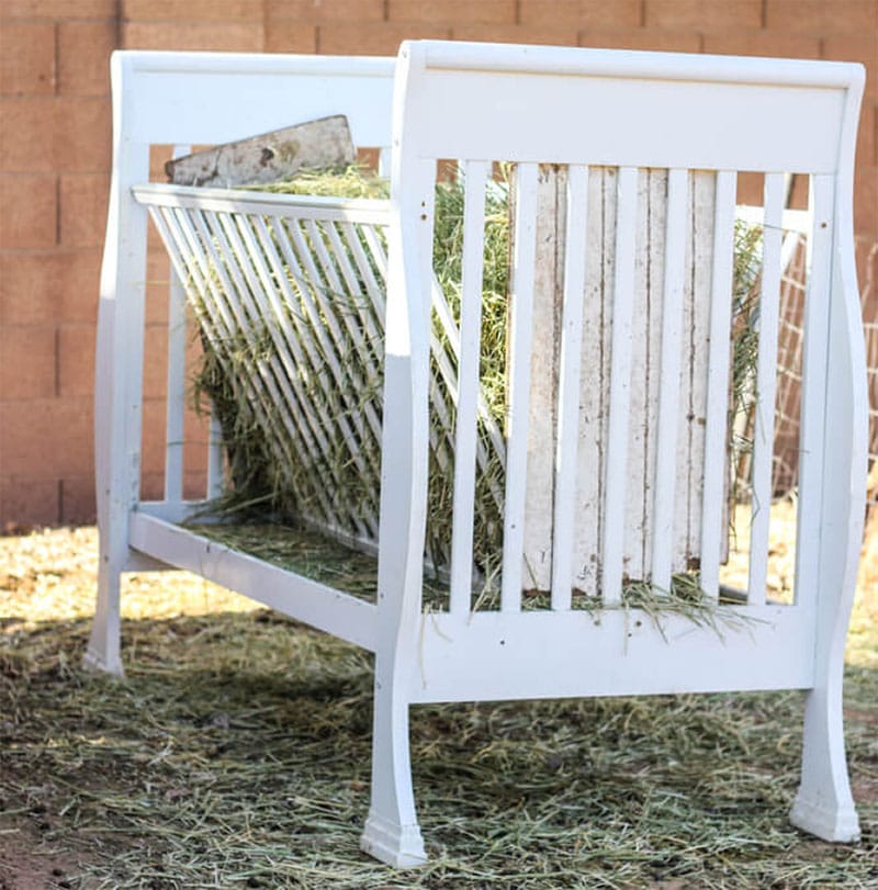 Homemade Hay Feeder from Free Materials by Weed Em And Reap