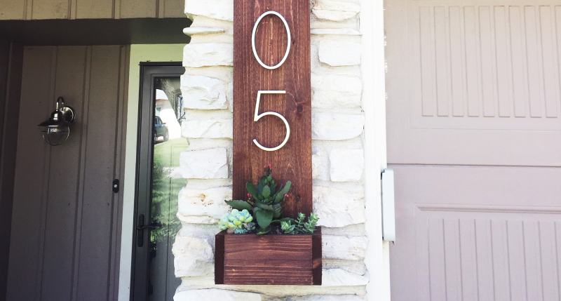 House Numbers Vertical Planter from Cedar Fence Pickets
