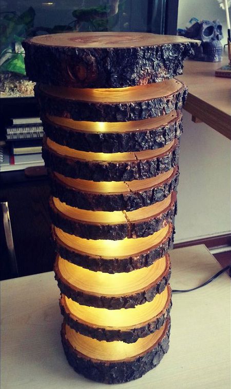 How to make a spectacular lamp with logs