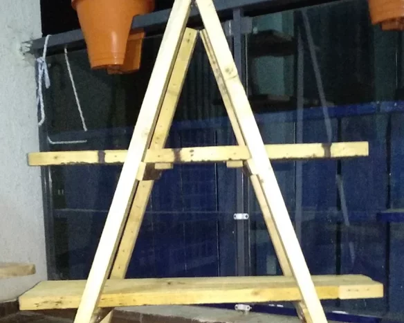Ladder shelf from pallets