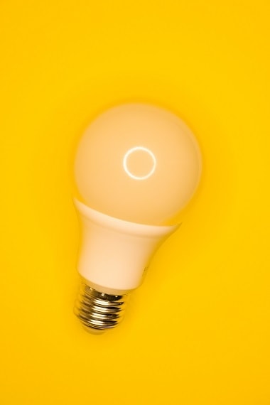 Light Bulb on Yellow BG