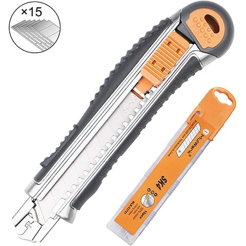 MulWark Heavy Duty Zinc-Alloy SK4 Snap-Off Easy Loading Retractable Razor Utility Knife