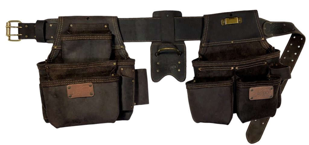 OX Tools Four Piece Construction Rig , Leather Tool Belt & Pouches