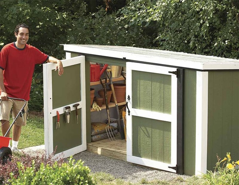 Outdoor storage locker plan from The Family Handyman