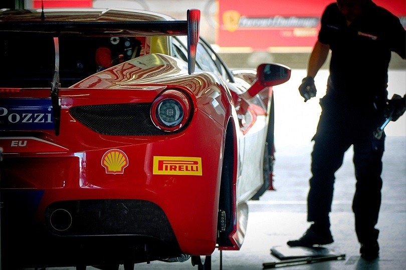 Repairing ferrari racing car