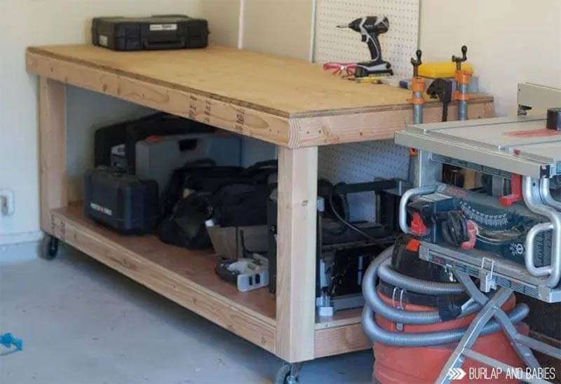 Rolling Workbench Plan from A Crafted Passion