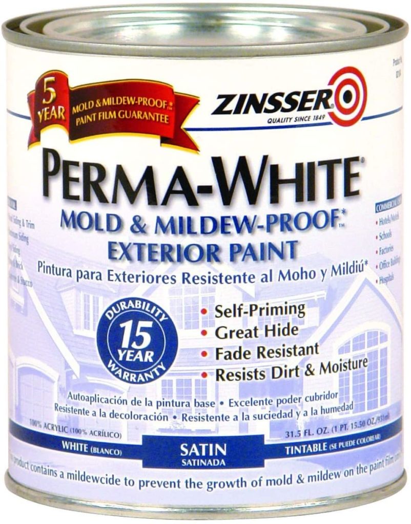 Rust-Oleum 3104 Zinsser PermaWhite Exterior Satin