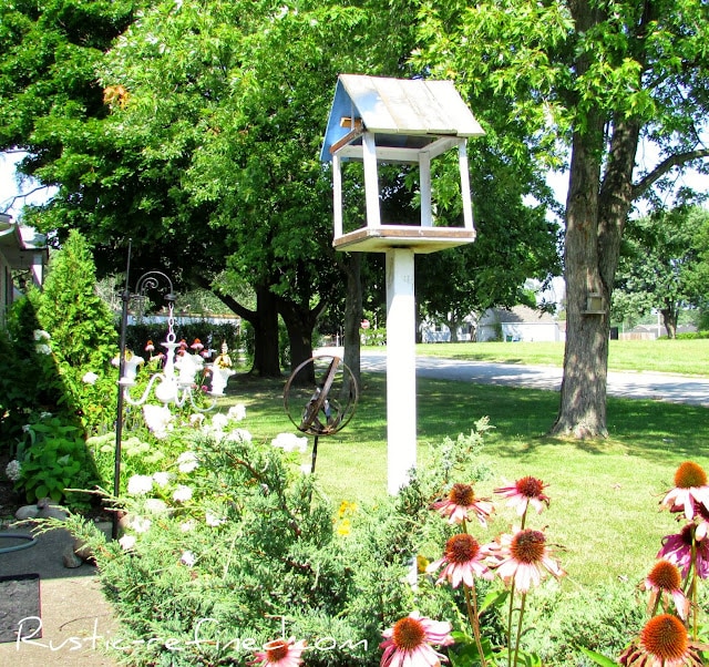 Rusty bird feeder