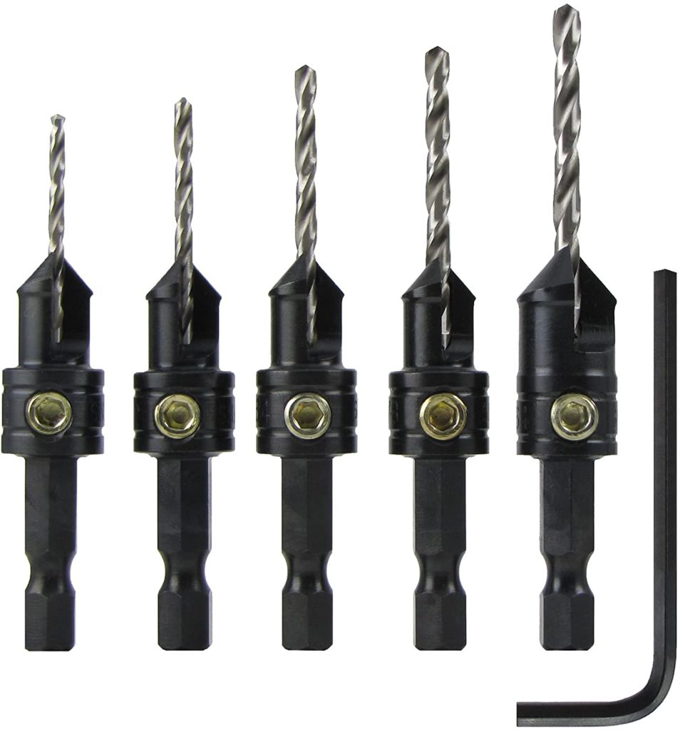 Snappy Tools Quick-Change 5-Pc. Countersink Drill Bit Set