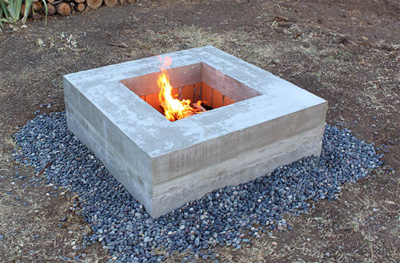 Square DIY Fire Pit from Homemade Modern