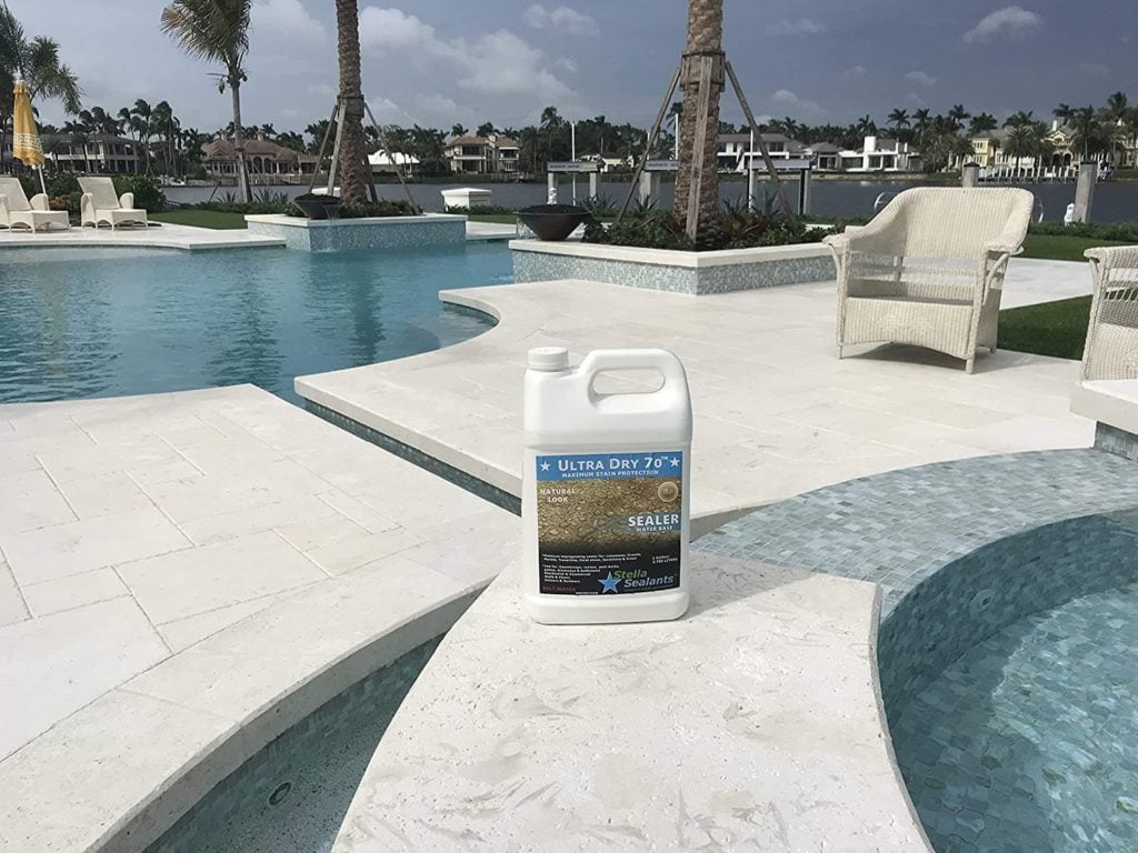 Stella Sealants Ultra Dry 70 - Stone Sealer in the poolside