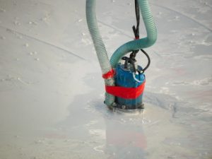 sump pump removing water