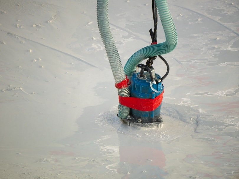 sump pump removing water