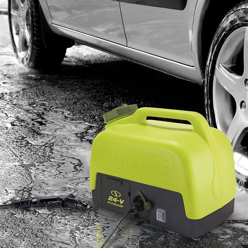 Sun Joe WA24C-LTE Electric Pressure Washer used in cleaning car
