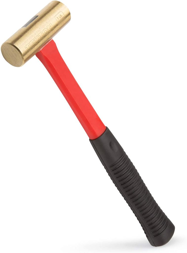 TEKTON 16 oz. Jacketed Fiberglass Brass Hammer