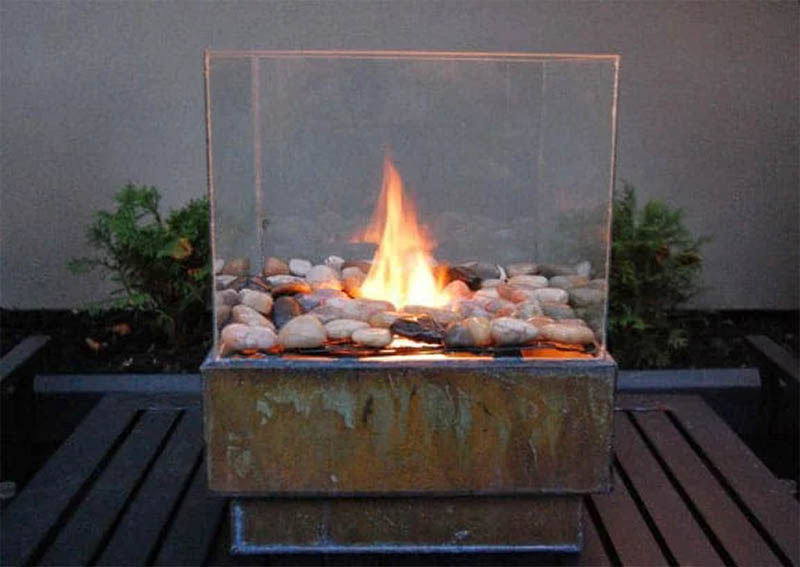 Tabletop Glass DIY Fire Pit from the Art of Doing Stuff