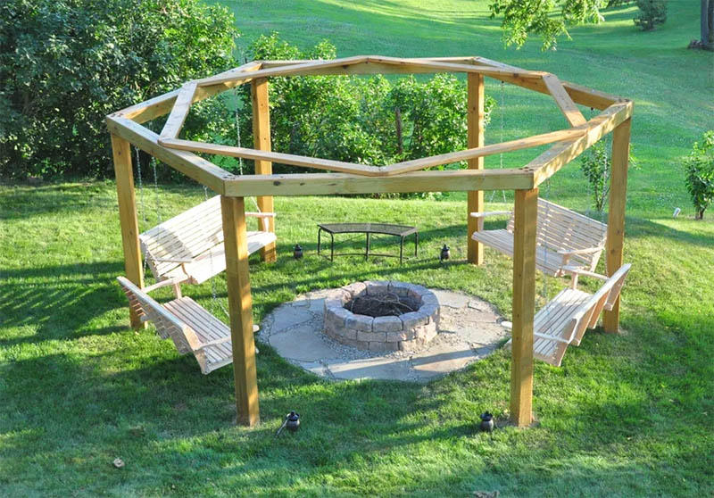 The Fire-pit Porch Swing Layout