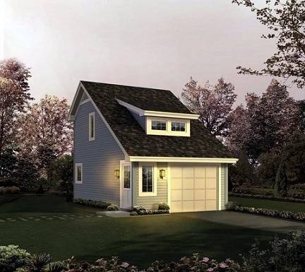 Traditional One-Car Garage Apartment from Family Home Plans